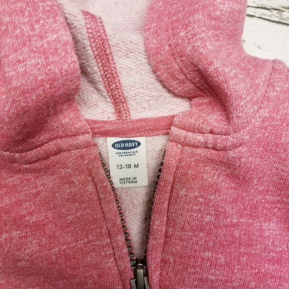 ***SOLD***Old Navy Pink Heather Hoodie 12-18 Month - Picture 3 of 3